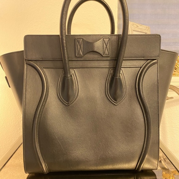 Celine Micro Luggage Handbag smooth calfskin black - Picture 5 of 10